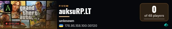 auksuRP.LT live status badge