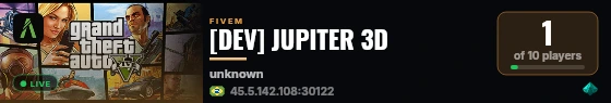 [DEV] JUPITER 3D live status badge