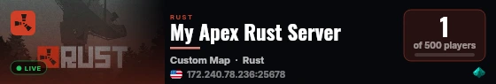 My Apex Rust Server live status badge