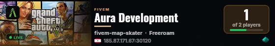 Aura Development live status badge
