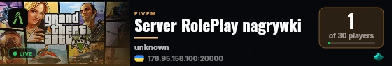 Server RolePlay nagrywki live status badge