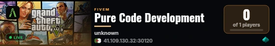 Pure Code Development live status badge