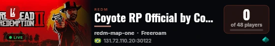 Coyote RP Official by Coyote Store. live status badge