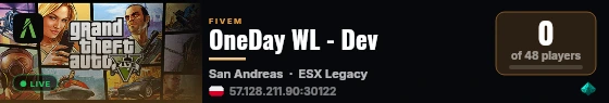 OneDay WL - Dev live status badge