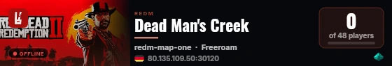 Dead Man's Creek live status badge