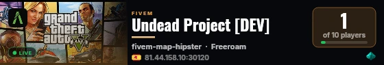 Undead Project [DEV] live status badge