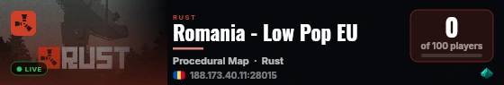 Romania - Low Pop EU live status badge