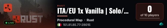 ITA/EU 1x Vanilla | Solo/Duo Only | Welcome New Players live status badge