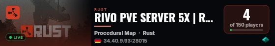 RIVO PVE SERVER 5X | RAIDABLE BASES | KITS | SKINS live status badge