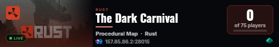 The Dark Carnival live status badge