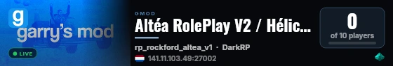 Altéa RolePlay V2 / Hélicoptère / discord.gg/altea live status badge