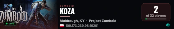 KOZA live status badge
