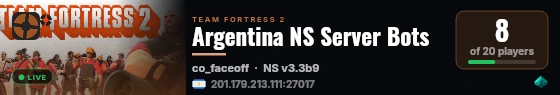 Argentina NS Server Bots live status badge