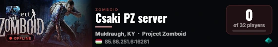 Csaki PZ server live status badge