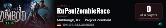 RuPaulZombieRace live status badge
