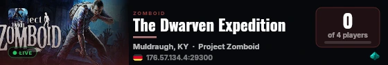 The Dwarven Expedition live status badge