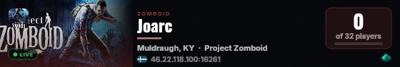 Joarc live status badge