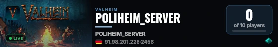 POLIHEIM_SERVER live status badge