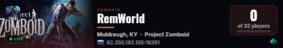 RemWorld live status badge