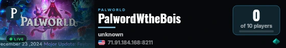 PalwordWtheBois live status badge