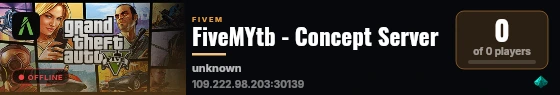 FiveMYtb - Concept Server live status badge