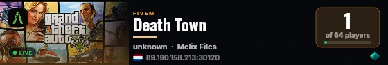 Death Town live status badge