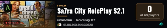 Sa7ra City RolePlay S2.1 live status badge