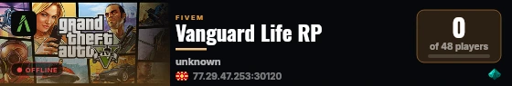 Vanguard Life RP live status badge