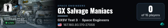 GX Salvage Maniacs live status badge