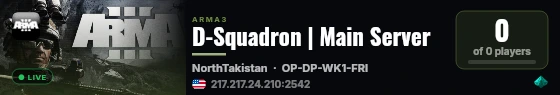 D-Squadron | Main Server live status badge