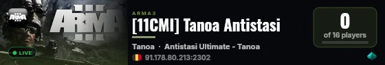 [11CMI] Tanoa Antistasi live status badge