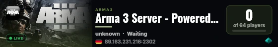 Arma 3 Server - Powered by AMP live status badge