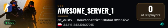 AWESOME_SERVER_1 live status badge