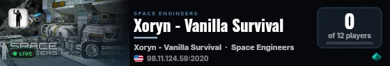 Xoryn - Vanilla Survival live status badge