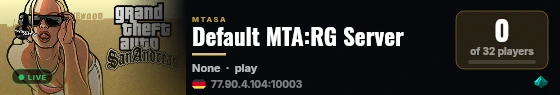Default MTA:RG Server live status badge