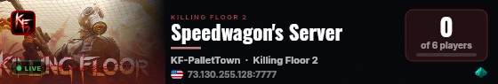 Speedwagon's Server live status badge