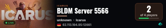 BLDM Server 5566 live status badge
