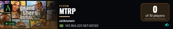 MTRP live status badge