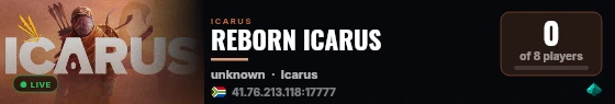REBORN ICARUS live status badge