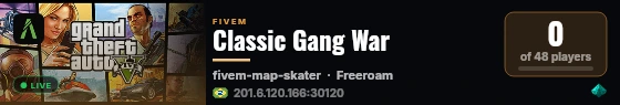 Classic Gang War live status badge