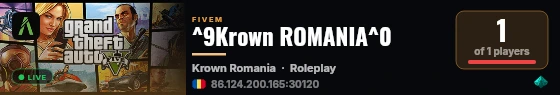 ^9Krown ROMANIA^0 live status badge