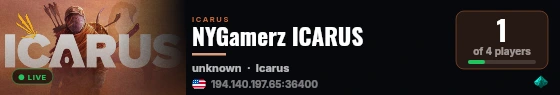 NYGamerz ICARUS live status badge