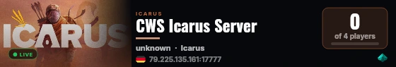 CWS Icarus Server live status badge
