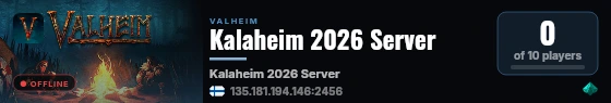 Kalaheim 2026 Server live status badge