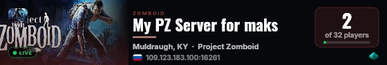 My PZ Server for maks live status badge