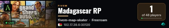 Madagascar RP live status badge