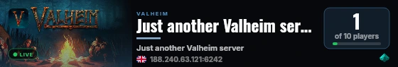 Just another Valheim server live status badge