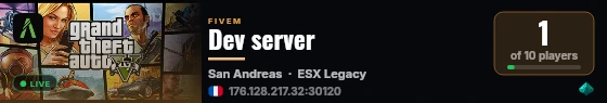 Dev server live status badge