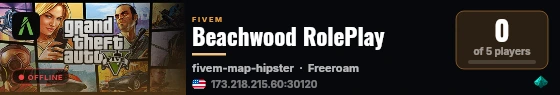 Beachwood RolePlay live status badge