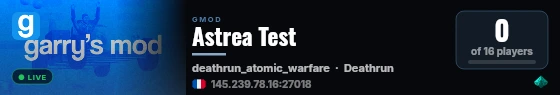 Astrea Test live status badge